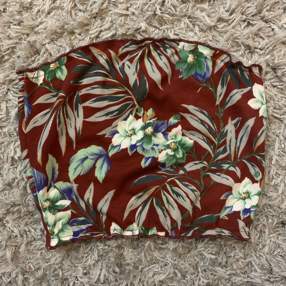 Floral cropped tube top